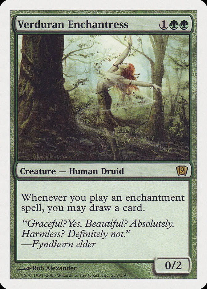2005 Ninth Edition Verduran Enchantress #279 rare card image