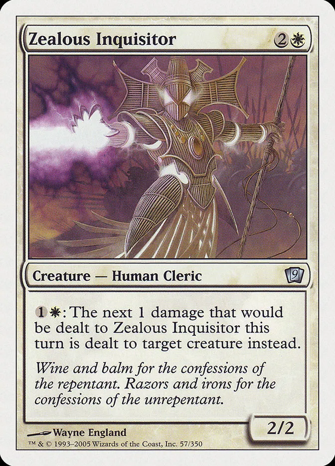 2005 Ninth Edition Zealous Inquisitor #57 uncommon card image