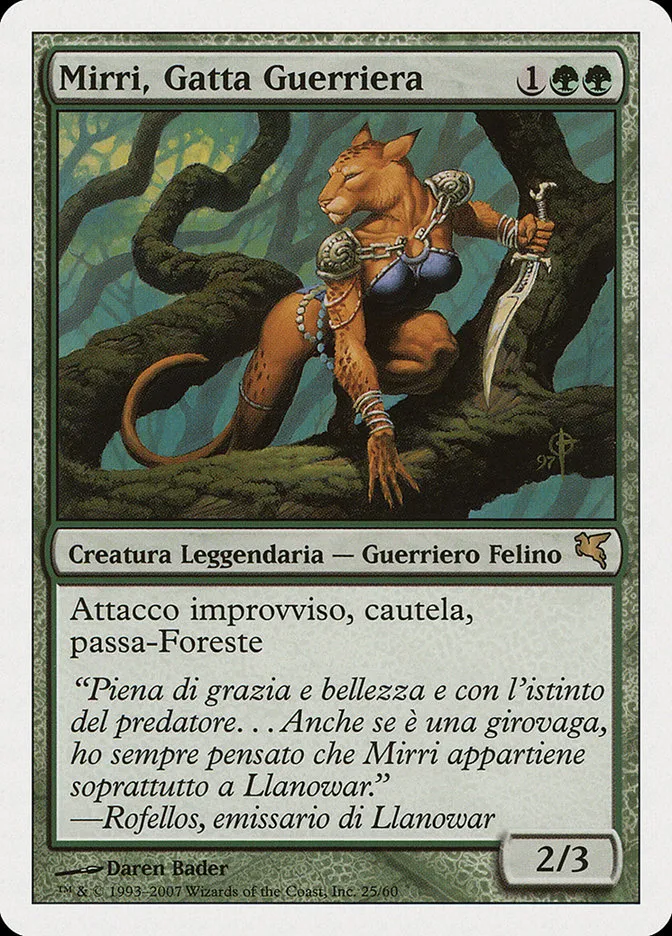 2005 Salvat 2005 Mirri, Cat Warrior #L25 rare card image