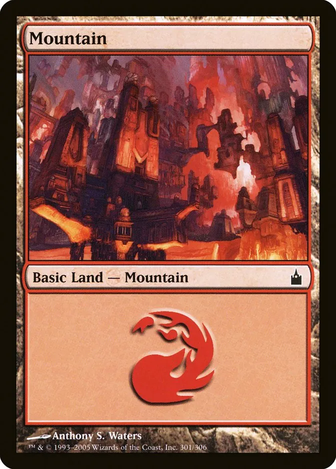 2005 Ravnica: City of Guilds Mountain #301 common card image