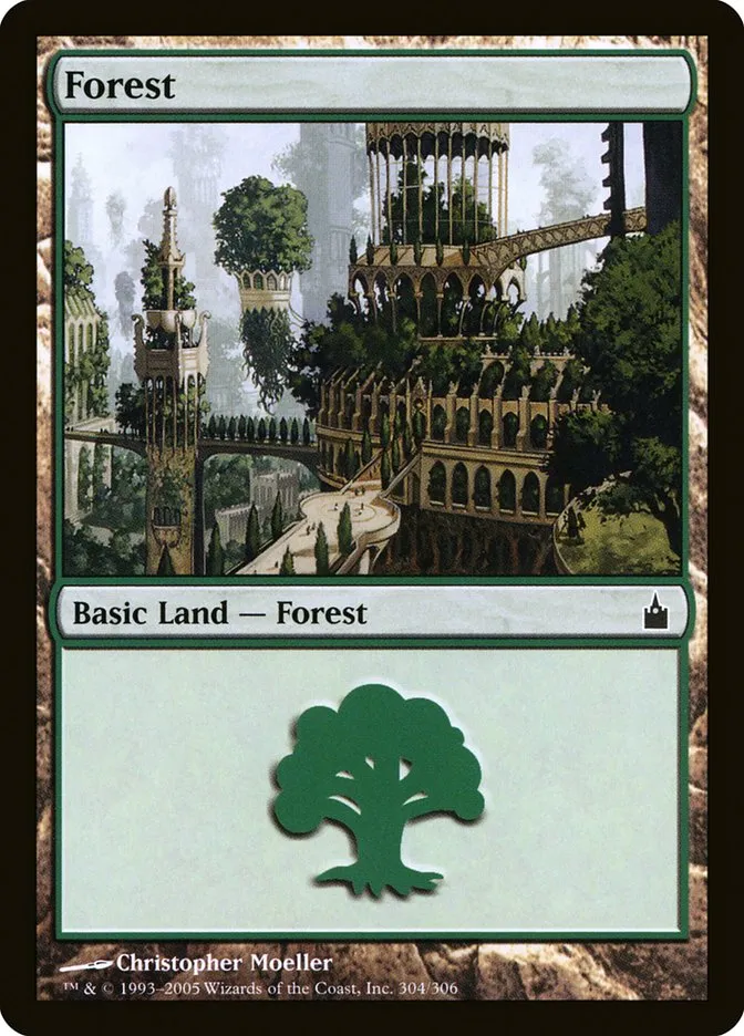 2005 Ravnica: City of Guilds Forest #304 common card image
