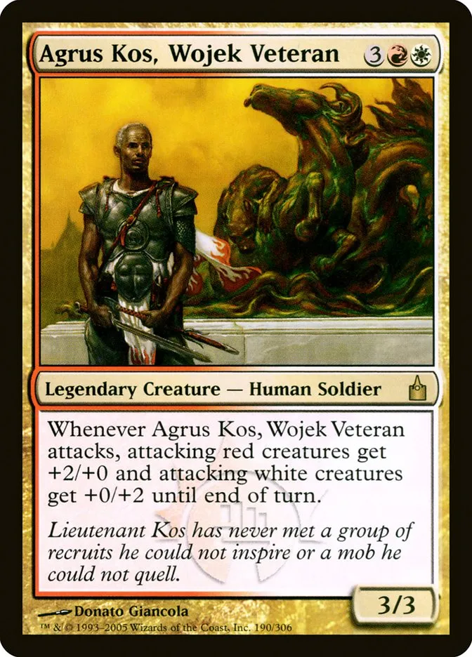 2005 Ravnica: City of Guilds Agrus Kos, Wojek Veteran #190 rare card image