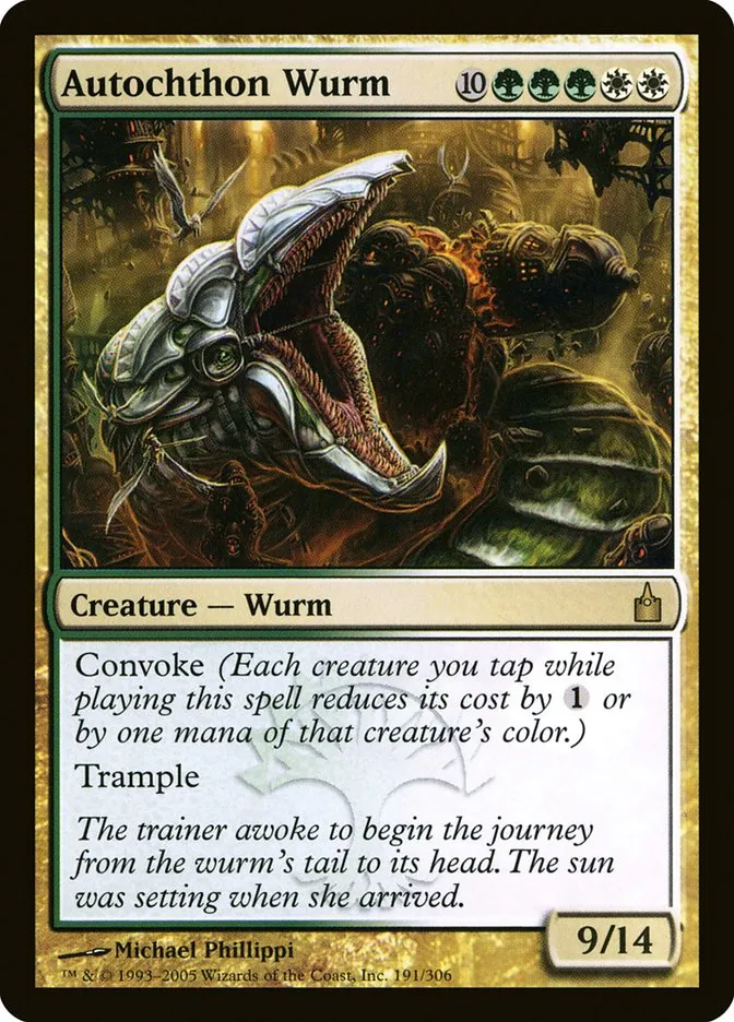 2005 Ravnica: City of Guilds Autochthon Wurm #191 rare card image