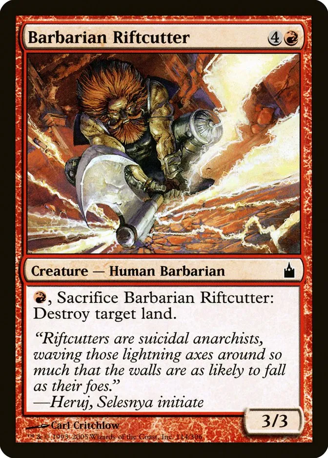 2005 Ravnica: City of Guilds Barbarian Riftcutter #114 common card image