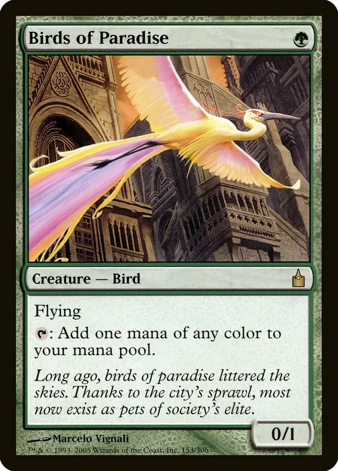 2005 Ravnica: City of Guilds Birds of Paradise #153 rare card image