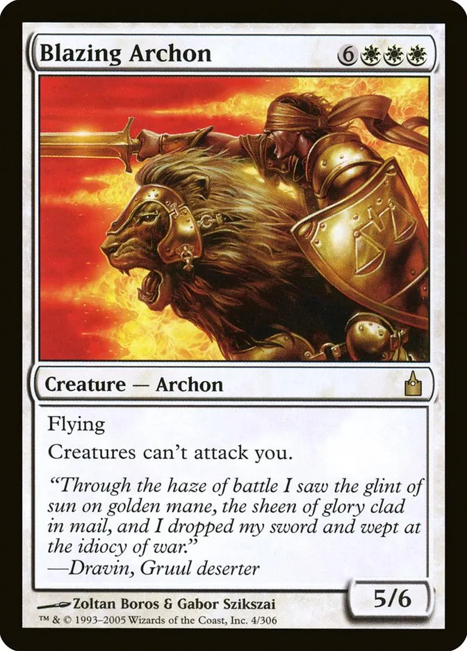 2005 Ravnica: City of Guilds Blazing Archon rare #4 rare card image