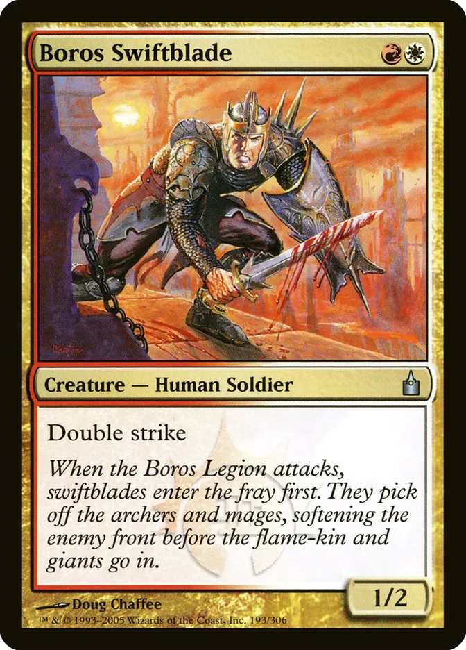 2005 Ravnica: City of Guilds Boros Swiftblade #193 uncommon card image