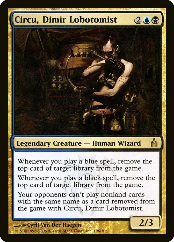 2005 Ravnica: City of Guilds Circu, Dimir Lobotomist #196 rare card image