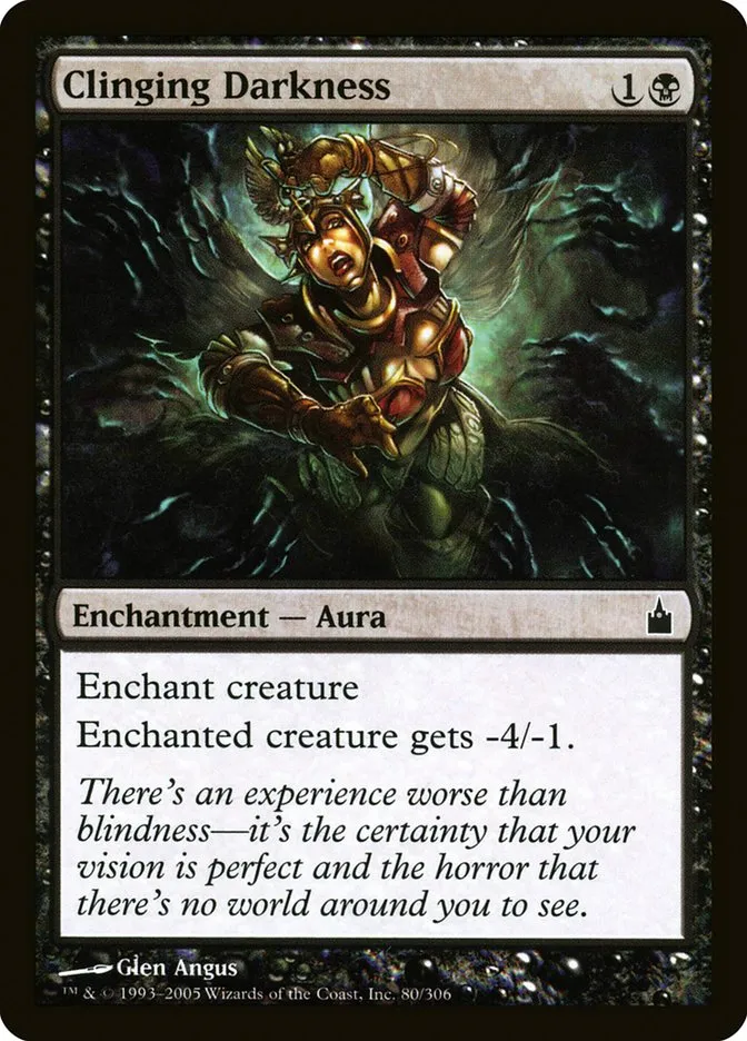 2005 Ravnica: City of Guilds Clinging Darkness common #80 common card image