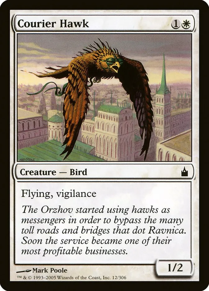 2005 Ravnica: City of Guilds Courier Hawk common #12 common card image