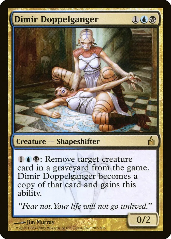 2005 Ravnica: City of Guilds Dimir Doppelganger #202 rare card image