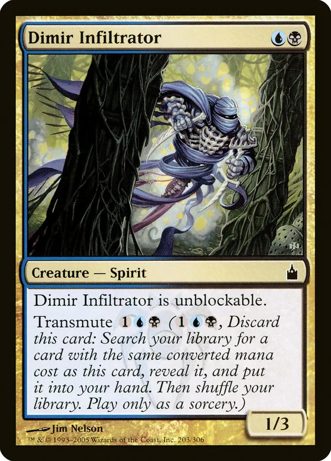 2005 Ravnica: City of Guilds Dimir Infiltrator #203 common card image