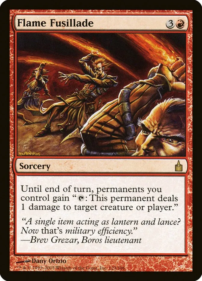 2005 Ravnica: City of Guilds Flame Fusillade #123 rare card image