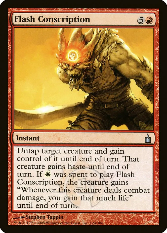 2005 Ravnica: City of Guilds Flash Conscription #124 uncommon card image