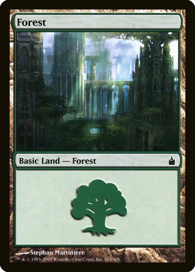 2005 Ravnica: City of Guilds Forest #303 common card image