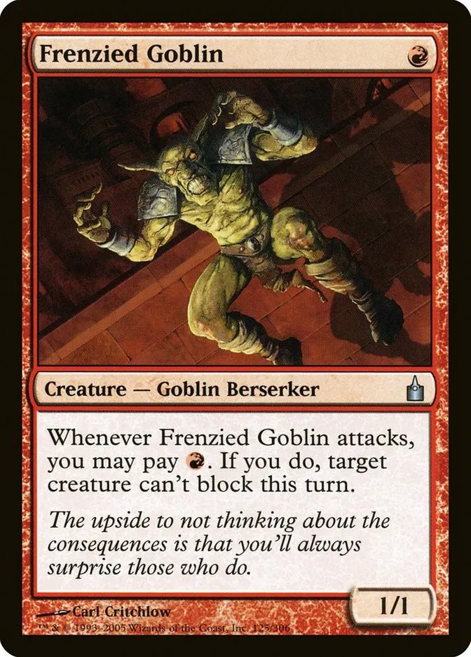 2005 Ravnica: City of Guilds Frenzied Goblin #125 uncommon card image