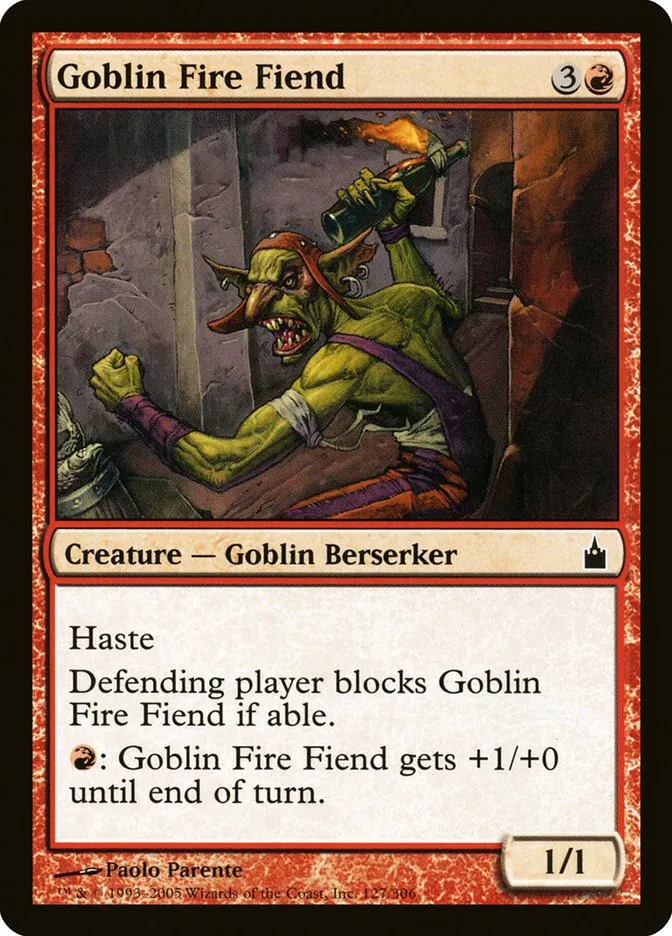 2005 Ravnica: City of Guilds Goblin Fire Fiend #127 common card image