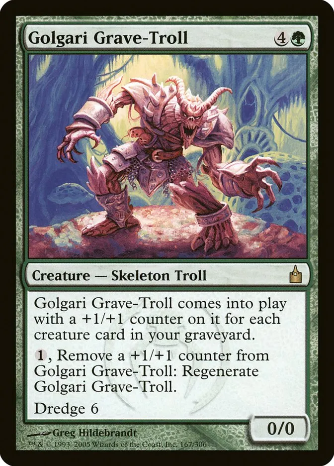 2005 Ravnica: City of Guilds Golgari Grave-Troll #167 rare card image