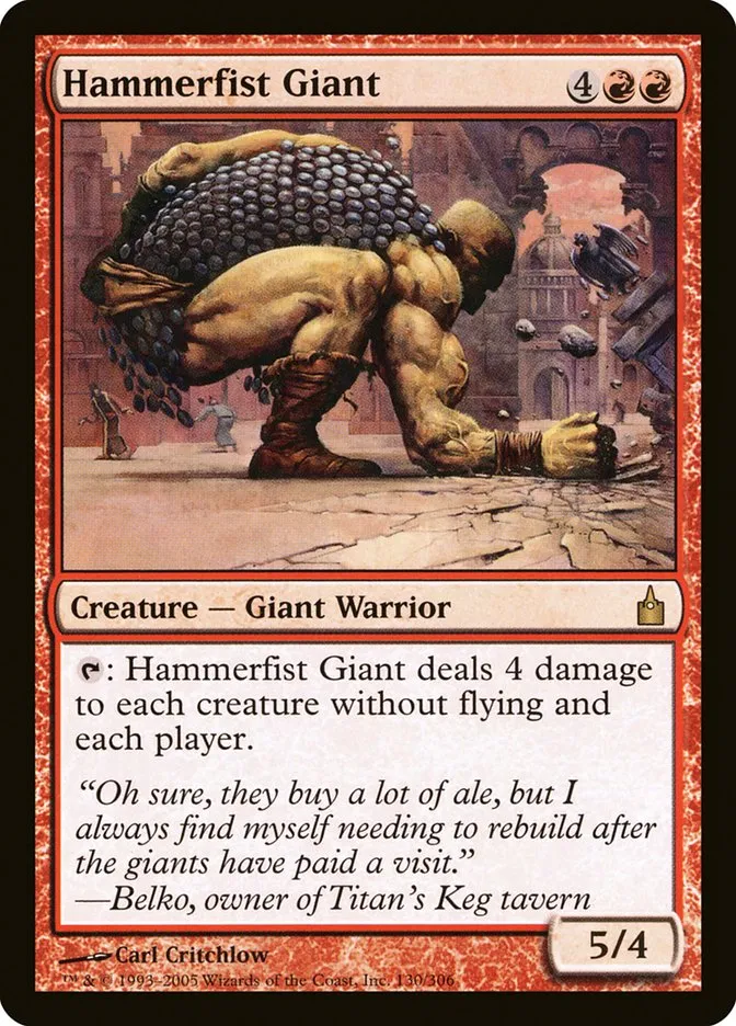 2005 Ravnica: City of Guilds Hammerfist Giant #130 rare card image