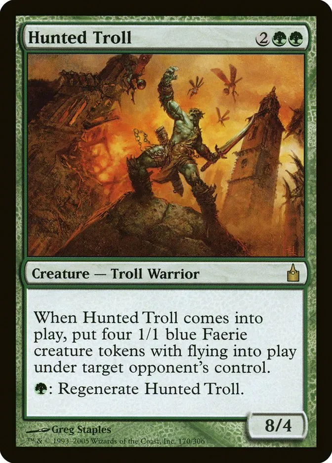 2005 Ravnica: City of Guilds Hunted Troll #170 rare card image