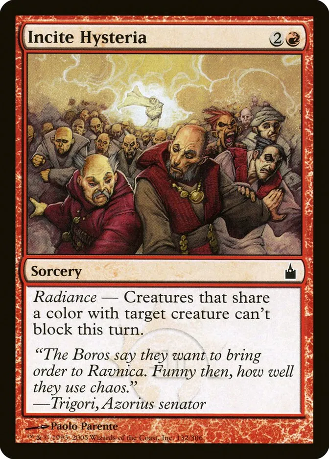 2005 Ravnica: City of Guilds Incite Hysteria #132 common card image