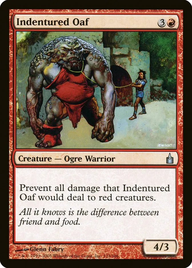2005 Ravnica: City of Guilds Indentured Oaf #133 uncommon card image