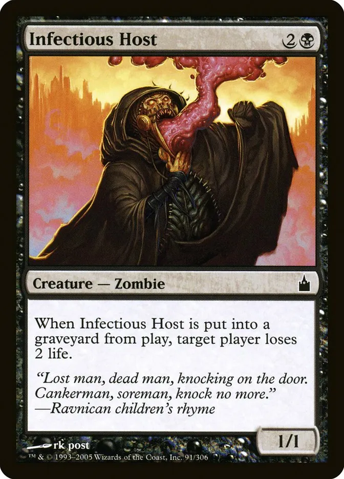 2005 Ravnica: City of Guilds Infectious Host #91 common card image