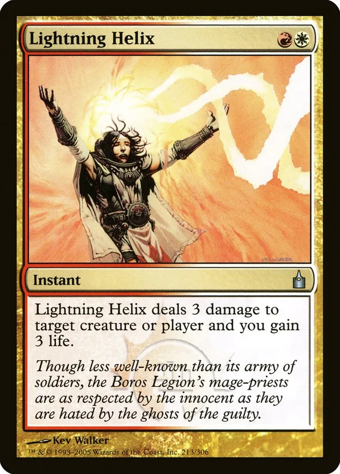 2005 Ravnica: City of Guilds Lightning Helix #213 uncommon card image