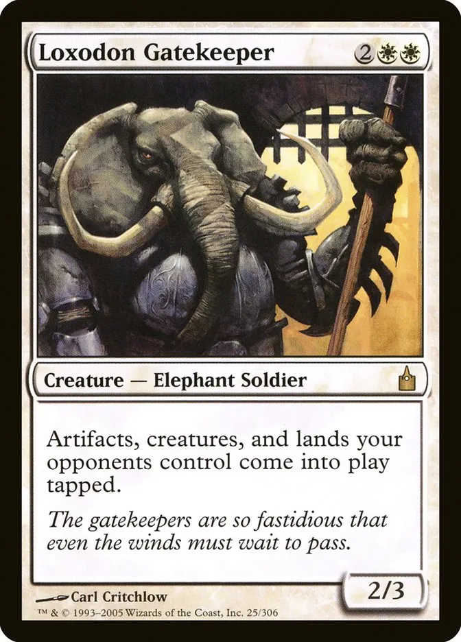 2005 Ravnica: City of Guilds Loxodon Gatekeeper rare #25 rare card image