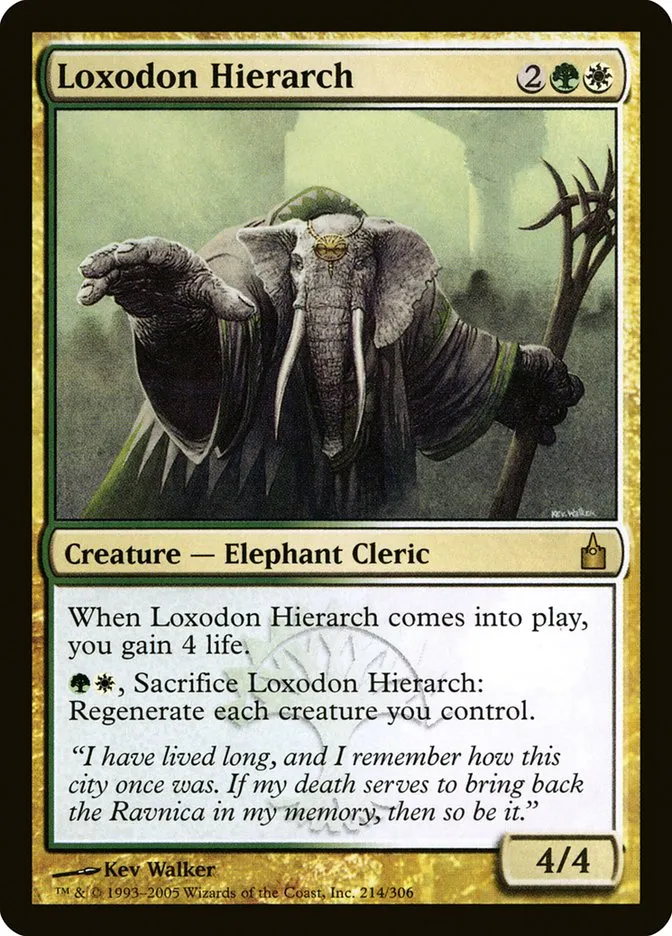 2005 Ravnica: City of Guilds Loxodon Hierarch #214 rare card image