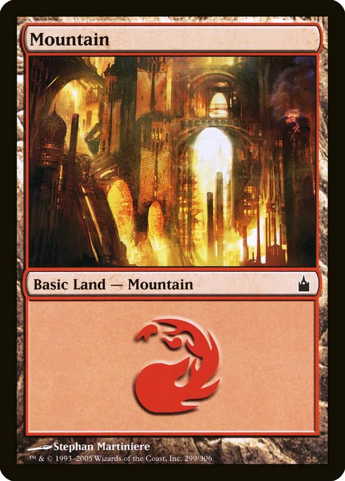 2005 Ravnica: City of Guilds Mountain #299 common card image