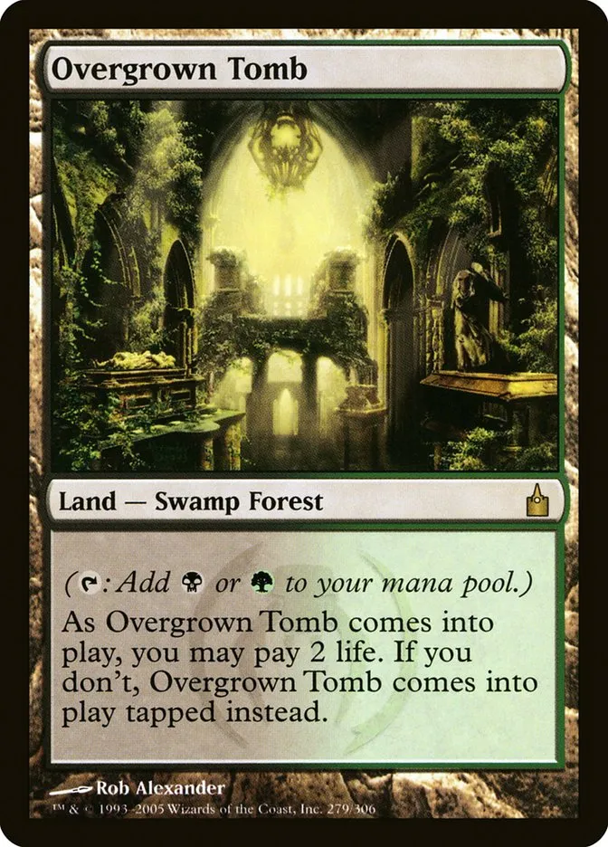 2005 Ravnica: City of Guilds Overgrown Tomb #279 rare card image