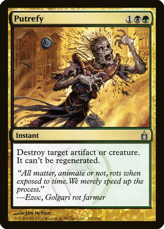 2005 Ravnica: City of Guilds Putrefy #221 uncommon card image