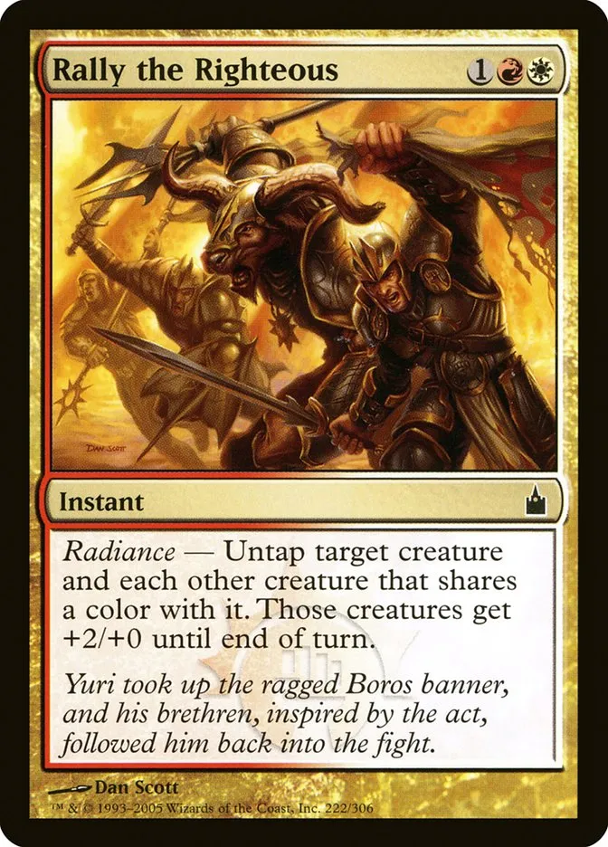 2005 Ravnica: City of Guilds Rally the Righteous #222 common card image