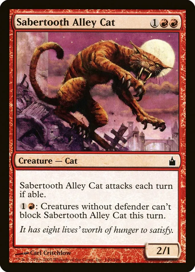 2005 Ravnica: City of Guilds Sabertooth Alley Cat #140 common card image