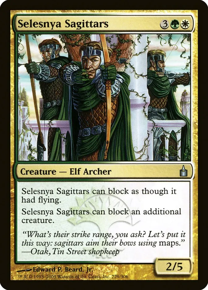 2005 Ravnica: City of Guilds Selesnya Sagittars #229 uncommon card image