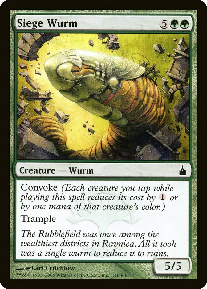 2005 Ravnica: City of Guilds Siege Wurm #183 common card image