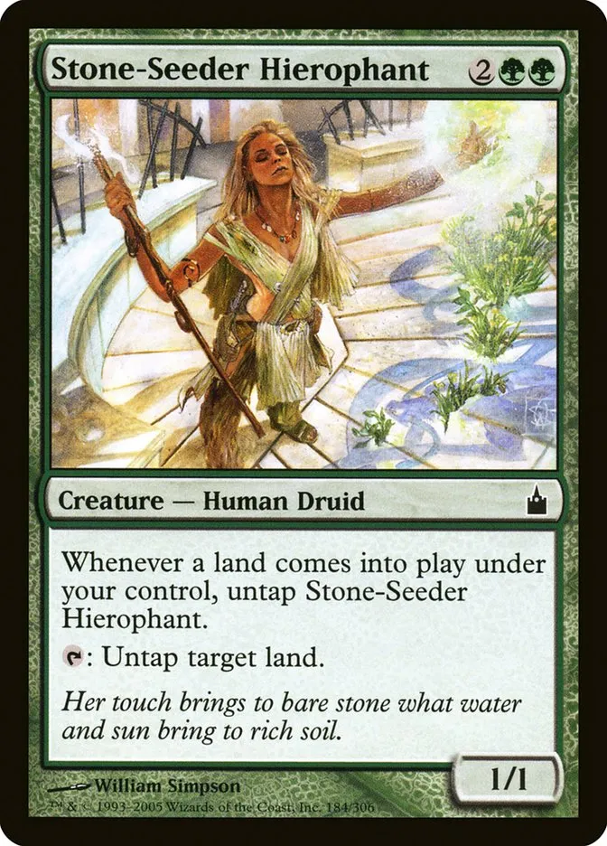 2005 Ravnica: City of Guilds Stone-Seeder Hierophant #184 common card image