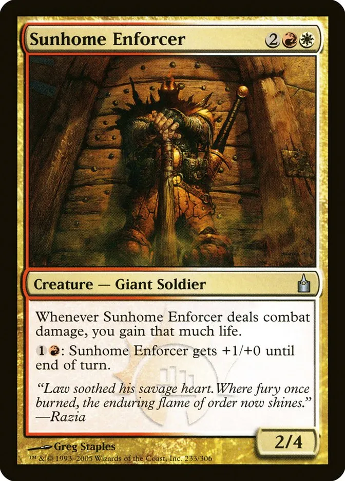 2005 Ravnica: City of Guilds Sunhome Enforcer #233 uncommon card image