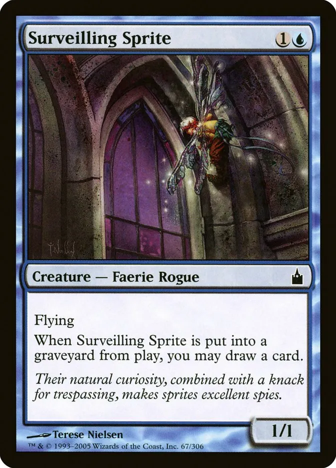 2005 Ravnica: City of Guilds Surveilling Sprite common #67 common card image