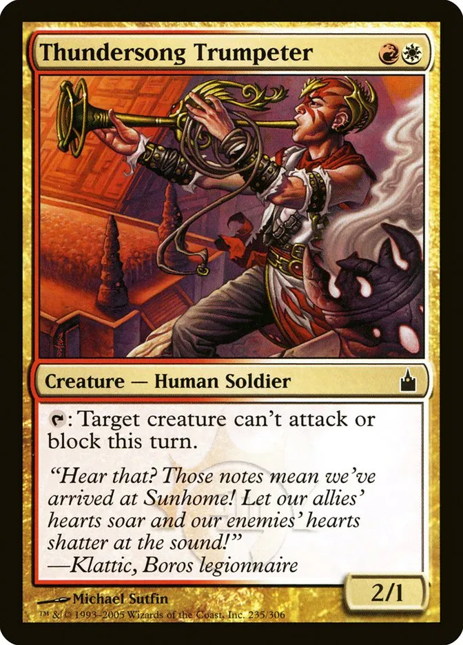 2005 Ravnica: City of Guilds Thundersong Trumpeter #235 common card image