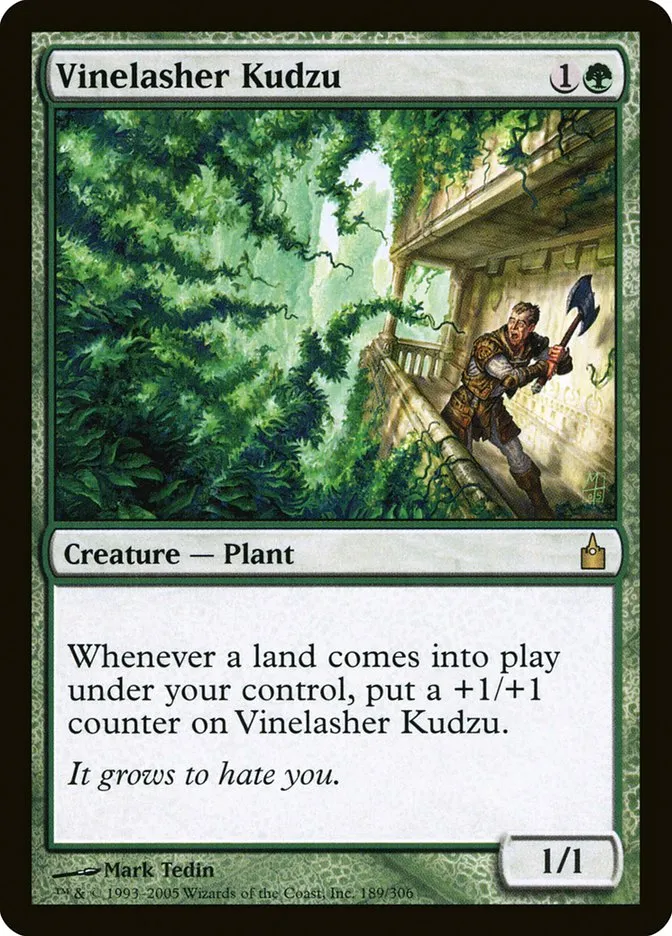 2005 Ravnica: City of Guilds Vinelasher Kudzu #189 rare card image