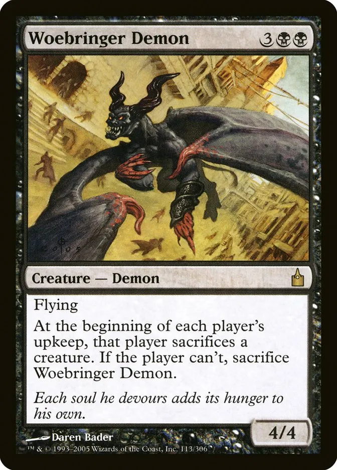 2005 Ravnica: City of Guilds Woebringer Demon #113 rare card image