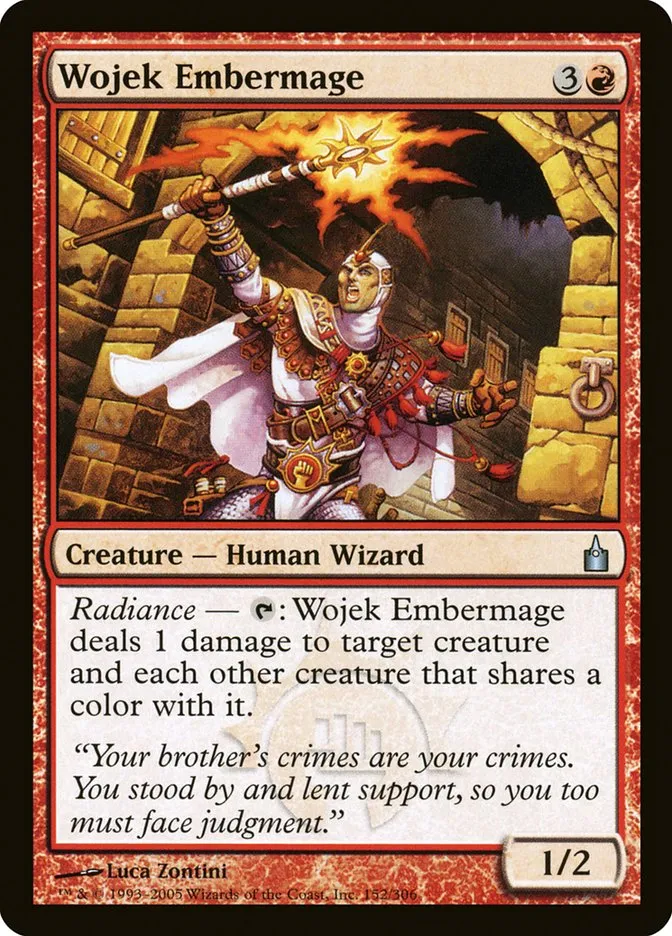 2005 Ravnica: City of Guilds Wojek Embermage #152 uncommon card image