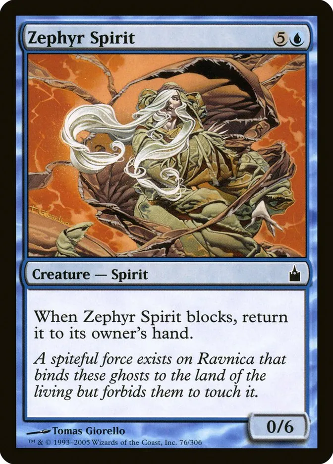 2005 Ravnica: City of Guilds Zephyr Spirit common #76 common card image