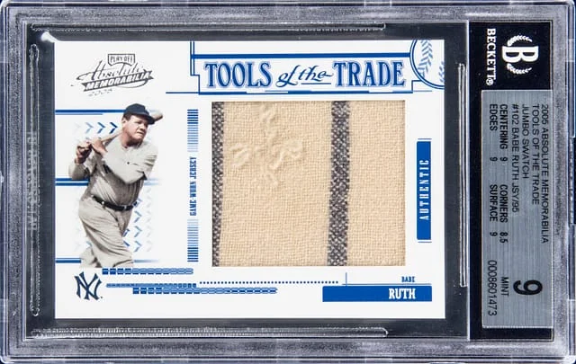 2005 Playoff Absolute Memorabilia Babe Ruth Tools Of The Trade Jumbo Swatch #TT-102 card image