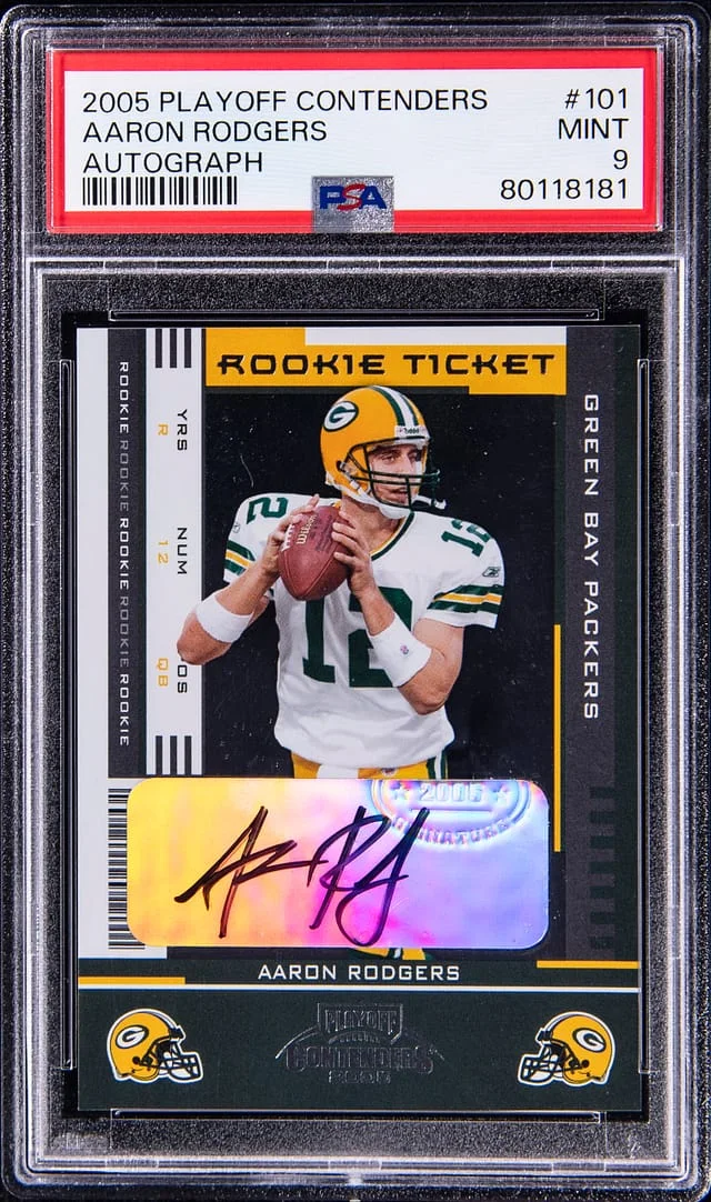2005 Playoff Contenders Aaron Rodgers Ticket Autograph #101 card image