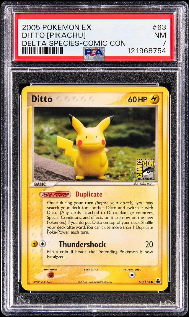 2005 Pokemon ex Delta Species Comic Con Ditto (Pikachu) #63 card image