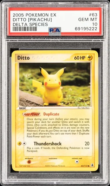 2005 Pokemon Ex Delta Species Ditto [Pikachu] #63 card image