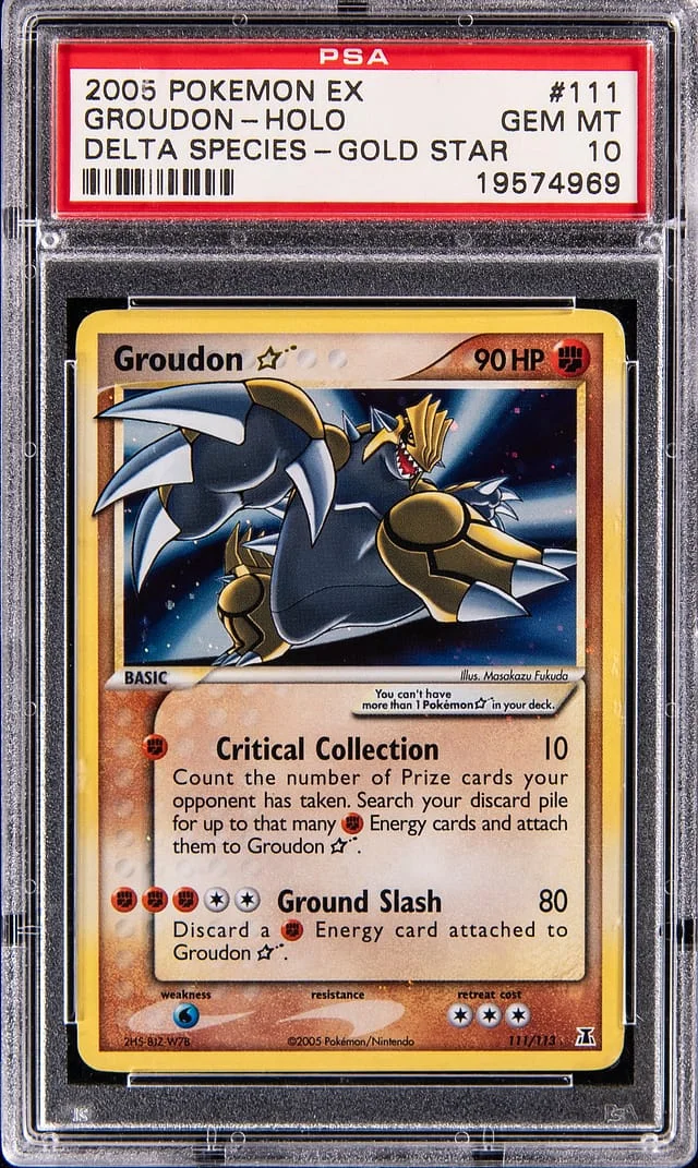 2005 Pokemon EX Delta Species Gold Star Holo Groudon #111 card image